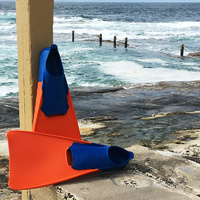 Long Blade Swim Fins Orange Blue