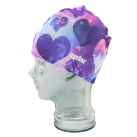 Kids Recycled Stretch Poly Caps Violet Hearts