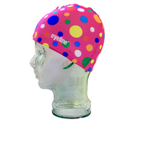 Kids Recycled Stretch Poly Caps Pink Dots