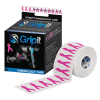 Gripit Kinesiology Tape 50mm x 5m Pink Ribbon Logo