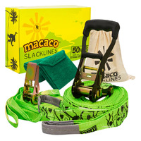 Macaco 16m 3T Slackline with Training Line Green Black