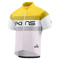 SKINS CYCLE Mens Branded Jersey Zest/Granite/White